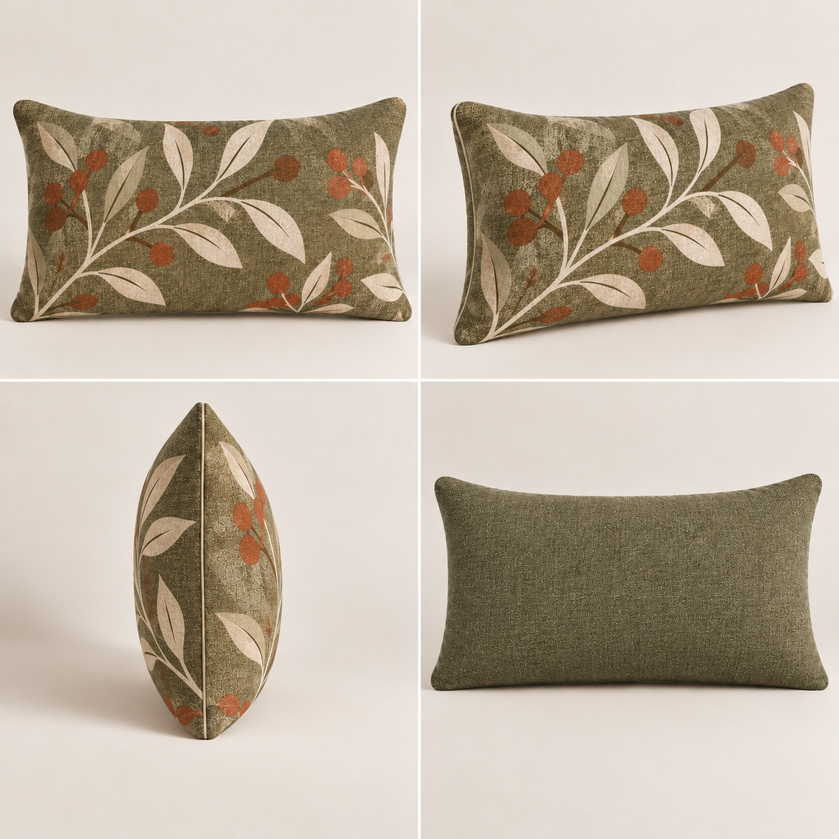 Olive & Terracotta Abstract Arch Cushion