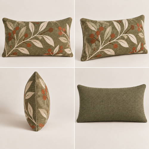 Olive & Terracotta Abstract Arch Cushion
