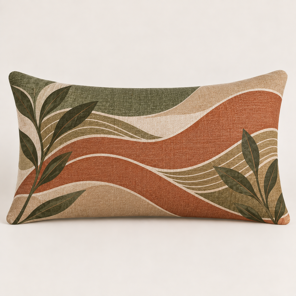 Olive Green Berry Botanical Cushion